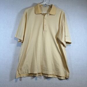 Fairway & Green Mens Golf Shirt Polo Short Sleeve Yellow White Large